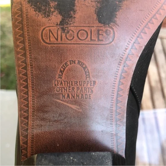 Vintage Leather Colorblock Boots Sz. 8 - Picture 6 of 8